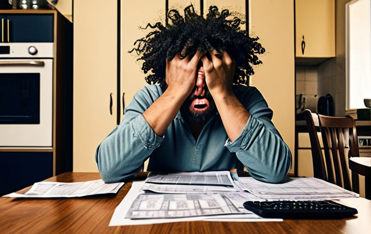 **Image Prompt:** A person sitting at a kitchen table, looking stressed while reviewing bills and financial documents. Emphasize the struggle to understand interest rates and improve credit score. Include visual cues representing debt, like small monsters or dark clouds hovering over the person. The style should be slightly cartoonish to convey anxiety without being overly dramatic.